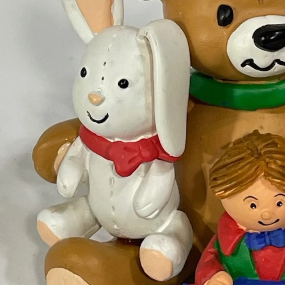 Vintage 1997 AGC ornament, Bear, Rabbit, boy, girl.